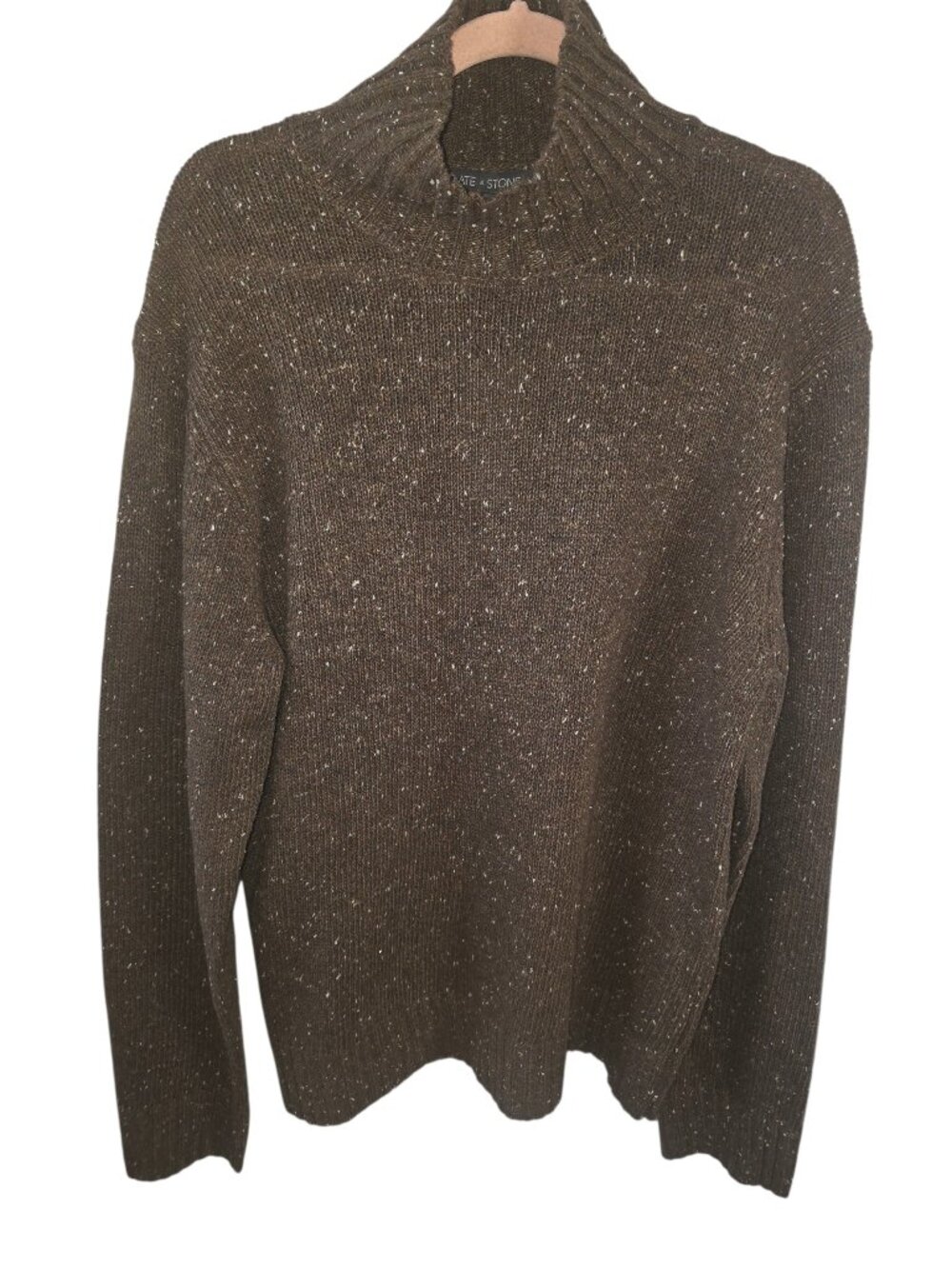 Slate & Stone Brown Donegal Mockneck Sweater